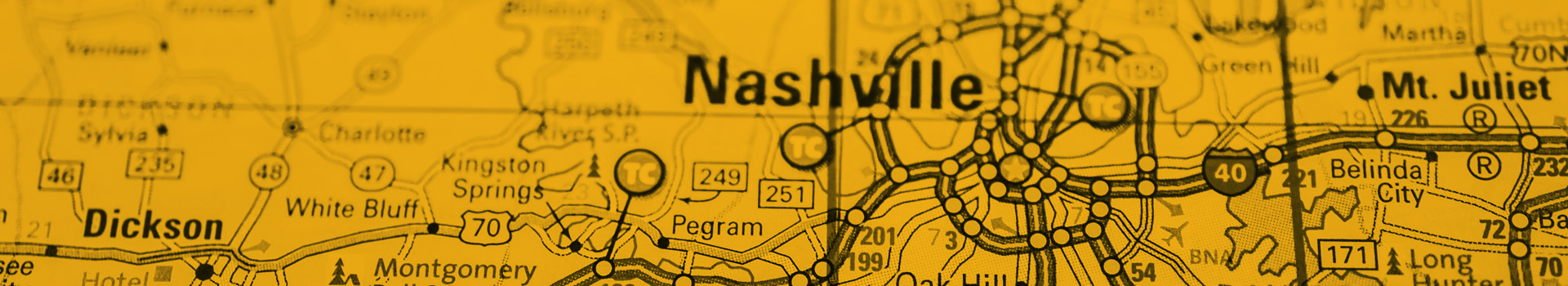 Nashville on the map